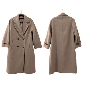 Zara Women's Beige Double-Breasted Trench Coat
